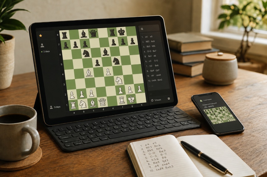 Jouer aux échecs par correspondance en ligne depuis un ordinateur, une tablette ou un smartphone