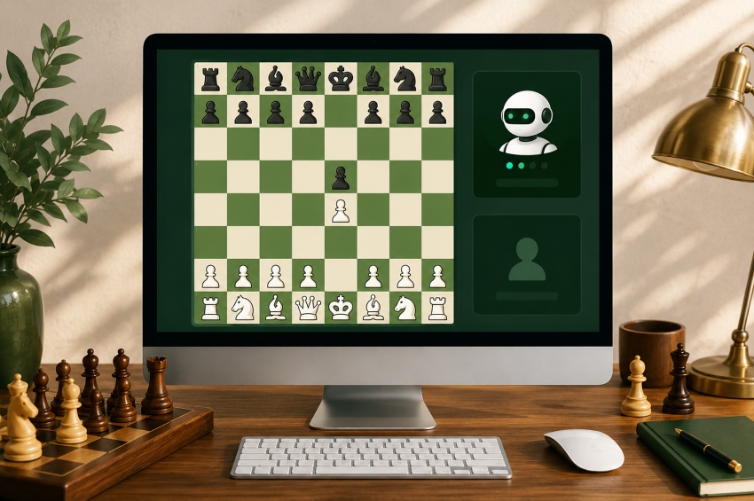 Partie d’échecs contre l’ordinateur lancée depuis un navigateur sans inscription